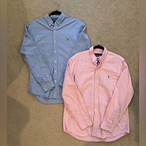 Polo Men's Blue and Pink Shirt Set Bundle